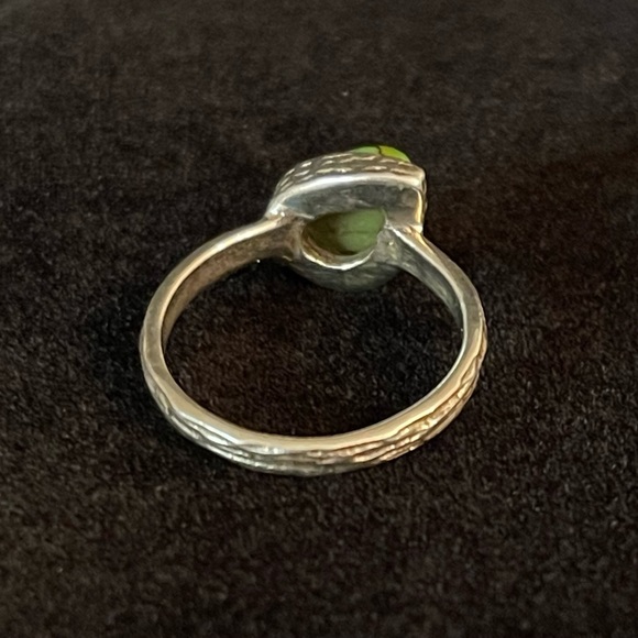 STERLING SILVER GREEN COPPER TURQUOISE RING - Picture 4 of 7